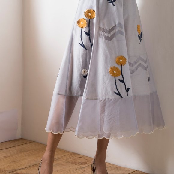 Embroidered A line Skirt - Picture 2 of 2